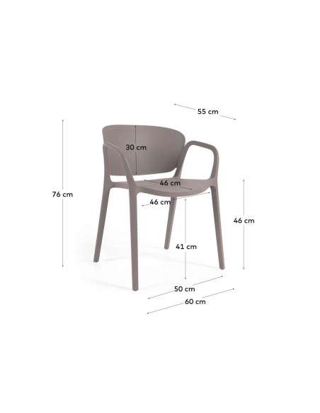 Silla 100% de exterior ANIA marrón - Kave Home