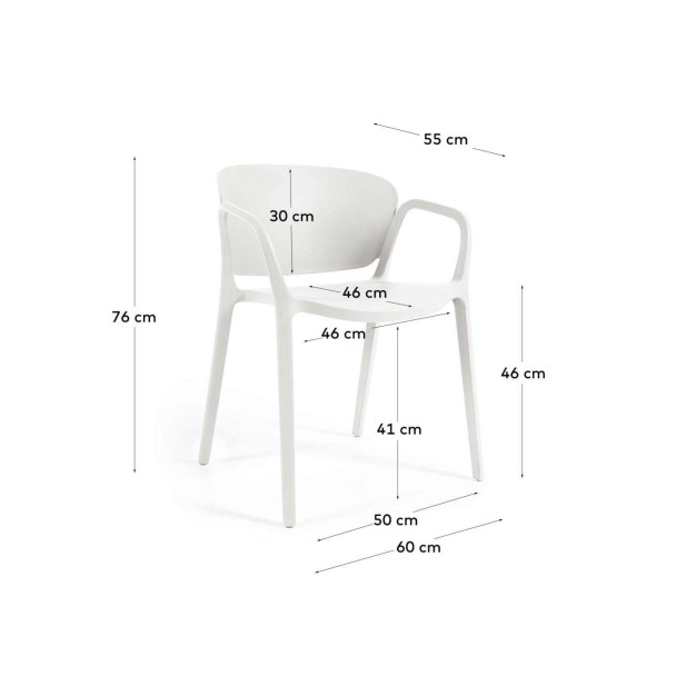 Silla 100% de exterior ANIA blanco - Kave Home Silla 100% de exterior ANIA blanco - Kave Home