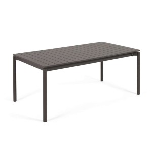 Mesa extensible de exterior Zaltana 180 (240) x 100 cm aluminio negro mate - Kave Home; Vackart. CC6031R02. Los mejores muebles de diseño de la marca Kave Home