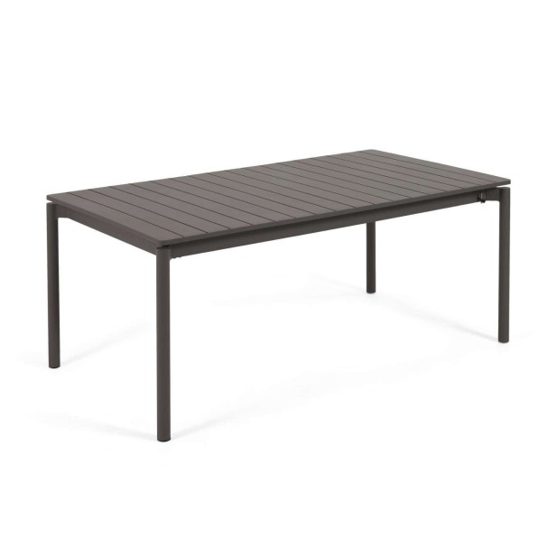 Mesa extensible de exterior Zaltana 180 (240) x 100 cm aluminio negro mate  - Kave Home