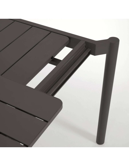 Mesa extensible de exterior Zaltana 180 (240) x 100 cm aluminio negro mate - Kave Home