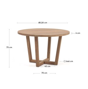 Mesa redonda NAHLA Ø120cm acacia natural - Kave Home 2