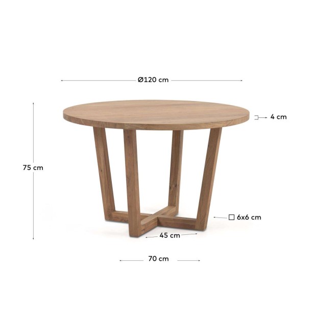 Mesa redonda NAHLA Ø120cm acacia natural - Kave Home