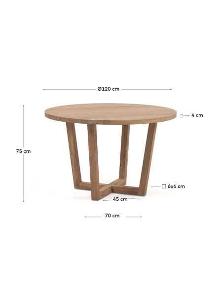 Mesa redonda NAHLA Ø120cm acacia natural - Kave Home