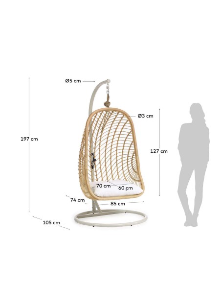 Sillón colgante con pie Ekaterina    - Kave Home