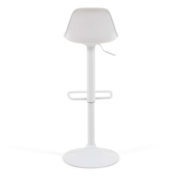 Taburete Orlando - T de piel sintética blanco y acero blanco mate 60-82 cm - Kave Home Taburete Orlando - T de piel sintética blanco y acero blanco mate 60-82 cm - Kave Home