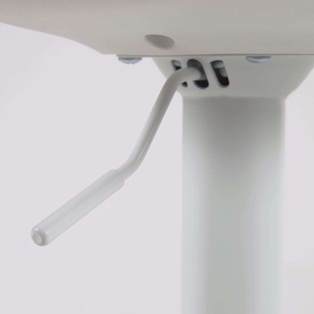 Taburete Orlando - T de piel sintética blanco y acero blanco mate 60-82 cm - Kave Home Taburete Orlando - T de piel sintética blanco y acero blanco mate 60-82 cm - Kave Home