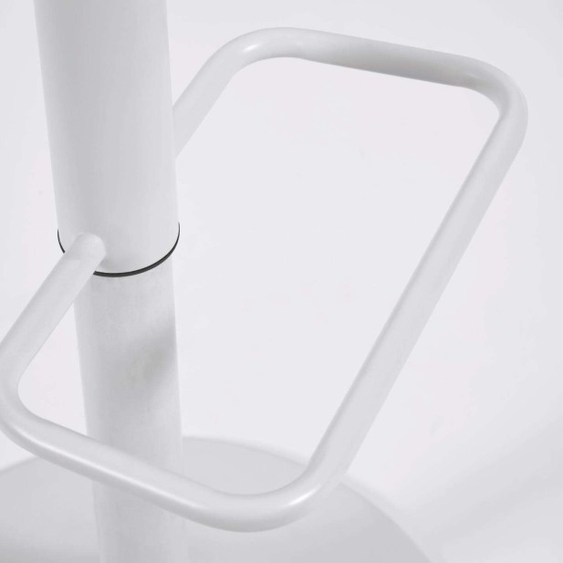 Taburete Orlando - T de piel sintética blanco y acero blanco mate 60-82 cm - Kave Home Taburete Orlando - T de piel sintética blanco y acero blanco mate 60-82 cm - Kave Home