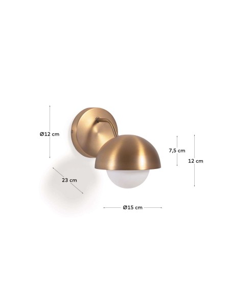 Aplique de pared Lonela de metal con acabado latón - Kave Home