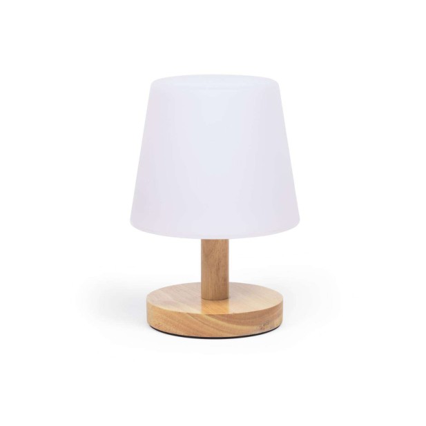 Lámpara de mesa Ambar de polietileno y madera - Kave Home