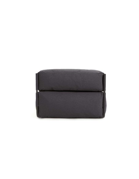 Puf sofá modular longue con respaldo exterior Square gris oscuro aluminio negro 165x101 cm - Kave Home