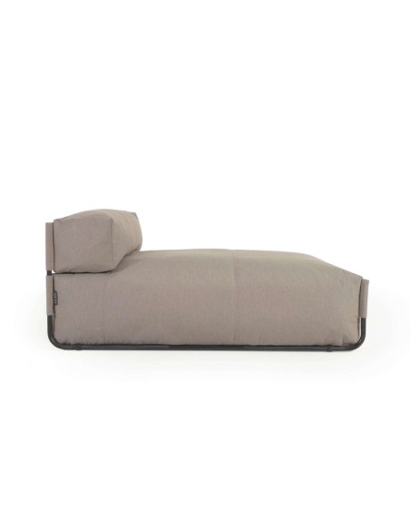 Puf sofá modular longue con respaldo exterior Square verde y aluminio negro 165 x 101 cm - Kave Home