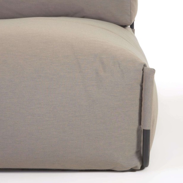 Puf sofá modular longue con respaldo exterior Square verde y aluminio negro 165 x 101 cm  - Kave Home