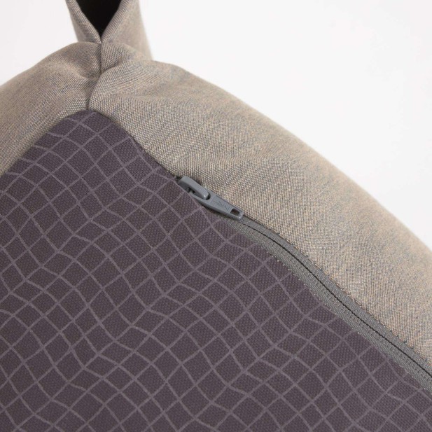 Puf sofá modular longue con respaldo exterior Square verde y aluminio negro 165 x 101 cm  - Kave Home