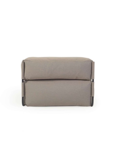 Puf sofá modular con respaldo 100% exterior Square verde y aluminio negro 101 x 101 cm - Kave Home