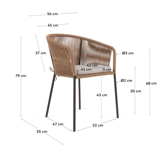 Silla YANET cuerda beige - Kave Home Silla YANET cuerda beige - Kave Home
