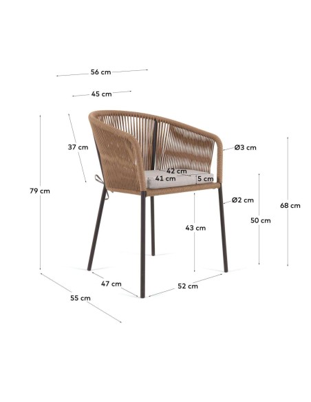 Silla YANET cuerda beige - Kave Home