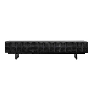 Mueble TV RIJAL 240 cm, Madera Sungkai / Negro - Dareels. Los originales y exclusivos muebles de diseño de Dareels en Vackart, tu tienda de diseño online.