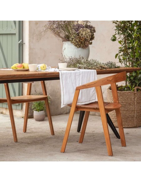 Silla ARC EXTERIOR, Teca Reciclada Natural - Dareels. Vackart