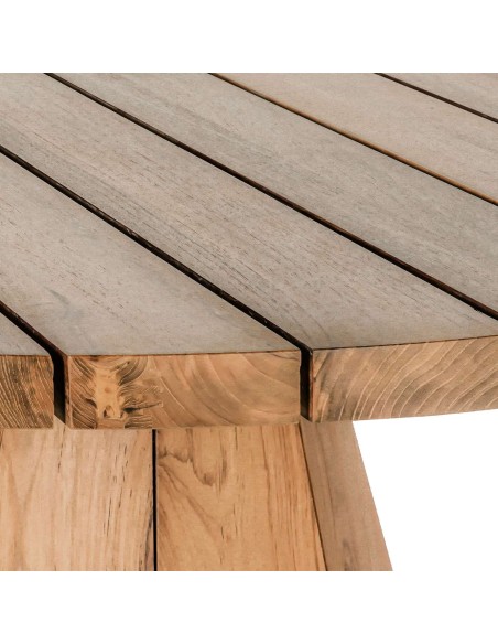Mesa Exterior JATI WL Ø130 cm, Teca Reciclada - Dareels. Vackart