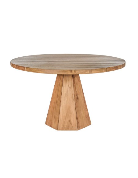 Mesa Exterior JATI WL Ø130 cm, Teca Reciclada - Dareels. Vackart