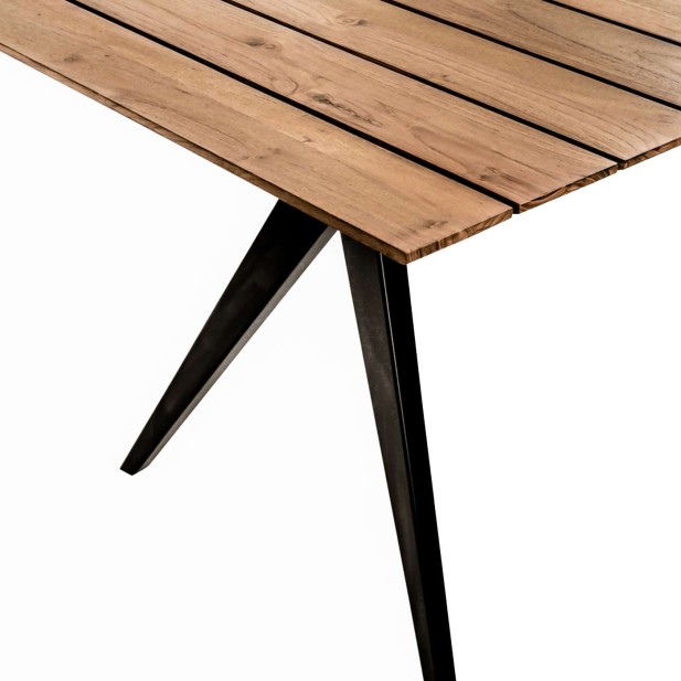 Mesa Exterior MAJESTI 240x100 de Comedor, Teca Reciclada - Dareels. Vackart