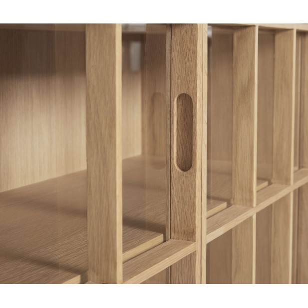 Vitrina SHOJI 90x100 cm, Roble Natural / Cristal - Hübsch. Vackart