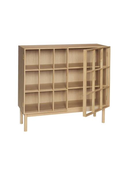 Vitrina SHOJI 90x100 cm, Roble Natural / Cristal - Hübsch. Vackart