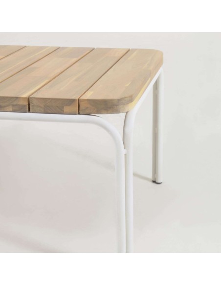 Mesa de centro Cailin 100x60cm acacia /acero blanco FSC100% - Kave Home