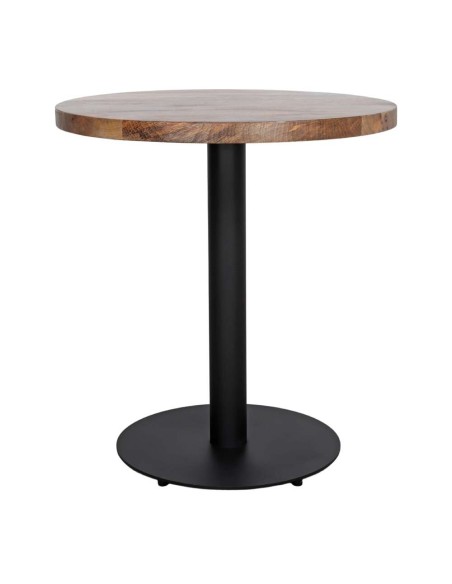  Mesa BREUER Ø60 cm de comedor, Mango Natural / Metal Negro. Vackart