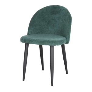 Silla ALBOREA, Metal Negro / Textil Verde - Vackart. Las modernas y exclusivas sillas de diseño nórdico en Vackart, tu tienda de diseño online.