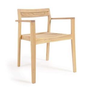 Silla de exterior Victoire de madera maciza de teca - Kave Home, Vackart CC6125M47