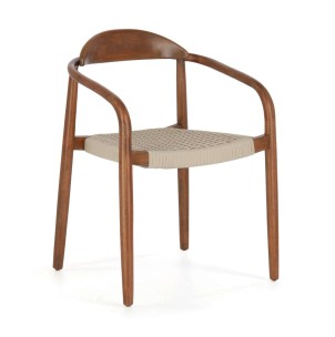 Silla NINA, Acacia Nogal / Cuerda Beige - Vackart. Las modernas y sillas de diseño de Kave Home, en Vackart tu tienda de diseño online.