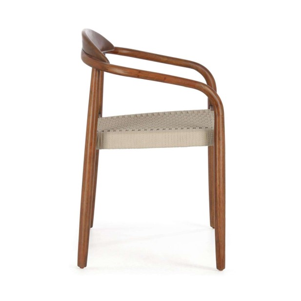 Silla NINA, Acacia Nogal / Cuerda Beige - Kave Home