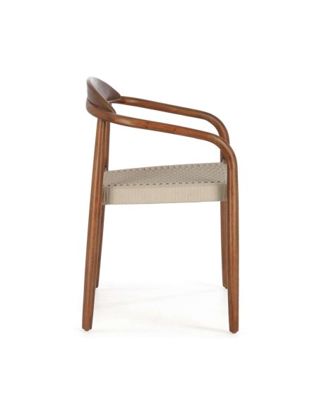 Silla NINA, Acacia Nogal / Cuerda Beige - Kave Home