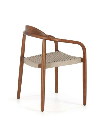 Silla NINA, Acacia Nogal / Cuerda Beige - Kave Home