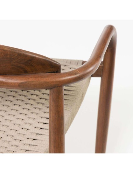 Silla NINA, Acacia Nogal / Cuerda Beige - Kave Home