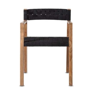Silla CORA, Teca Reciclada Natural / Cuerda Negra - Dareels. Las originales y exclusivas sillas de diseño de Dareels en Vackart, tu tienda de diseño online.