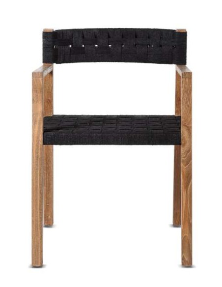 Silla CORA, Teca Reciclada Natural / Cuerda Negra - Dareels. Vackart