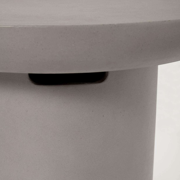 Mesa auxiliar redonda exterior Taimi Ø 50 cm cemento  - Kave Home