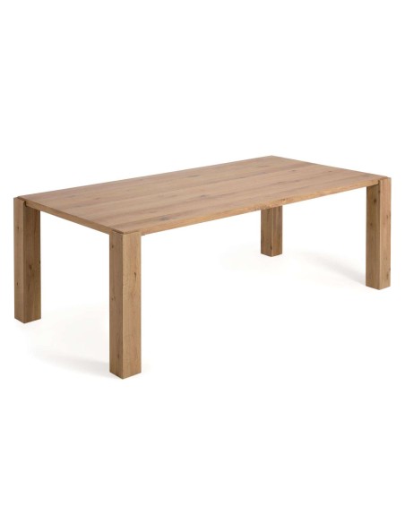 Mesa Deyanira 220 x 110 cm chapa de roble/patas madera maciza de roble - Kave Home