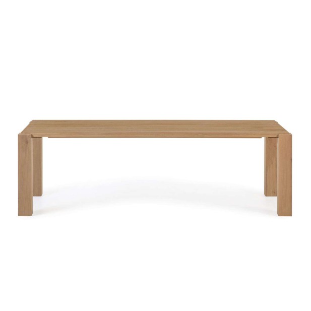 Mesa Deyanira 220 x 110 cm  chapa de roble/patas madera maciza de roble  - Kave Home