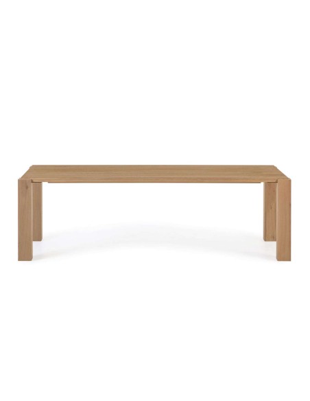 Mesa Deyanira 220 x 110 cm chapa de roble/patas madera maciza de roble - Kave Home