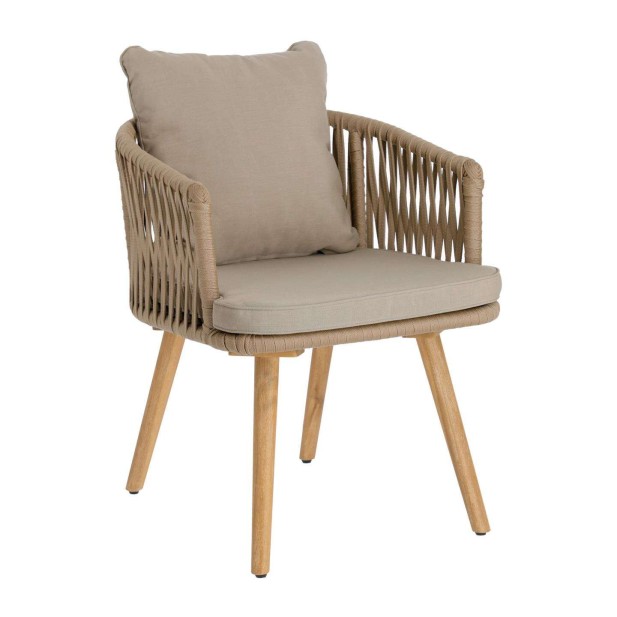 Silla Hemilce cuerda beige / patas acacia FSC 100% - Kave HOme