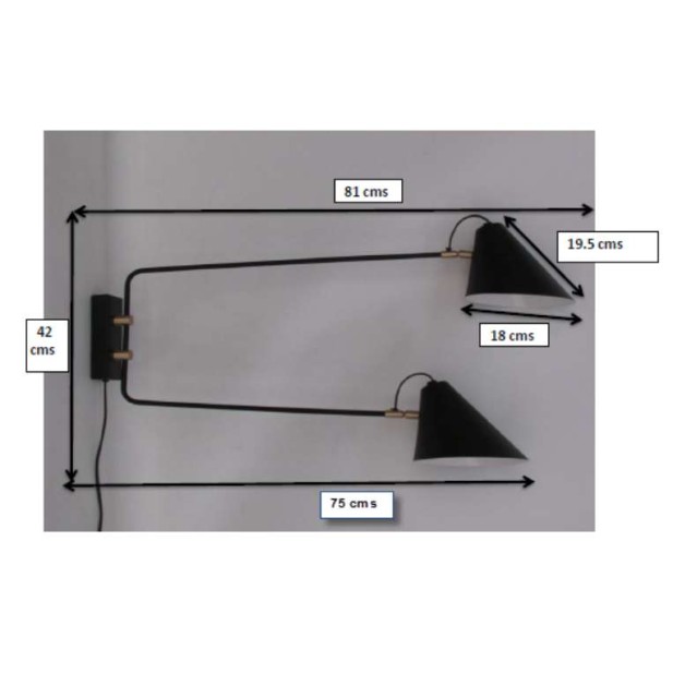 Aplique CLUB 2 Brazos, Metal Negro - House Doctor. Vackart