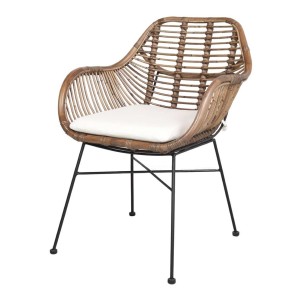 Silla SILVIO ratán marrón - Vackart. Silla de diseño nórdico ideal para un espacio zen. 