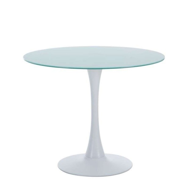 Mesa TULIP 90cm de Comedor Redonda/cristal blanco - Inspiración Eero Saarinen