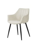 Silla con Brazos KØGER, Tapiz Beige / Metal Negro