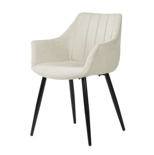 Silla con Brazos KØGER, Tapiz Beige / Metal Negro - Vackart. Exclusivas y modernas sillas de diseño nórdico en Vackart, tu tienda de diseño online.