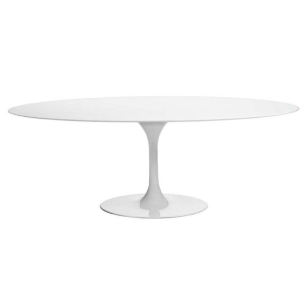 Mesa TULIP Ovalada 199x122, MDF blanca. Inspiración Eero Saarinen 